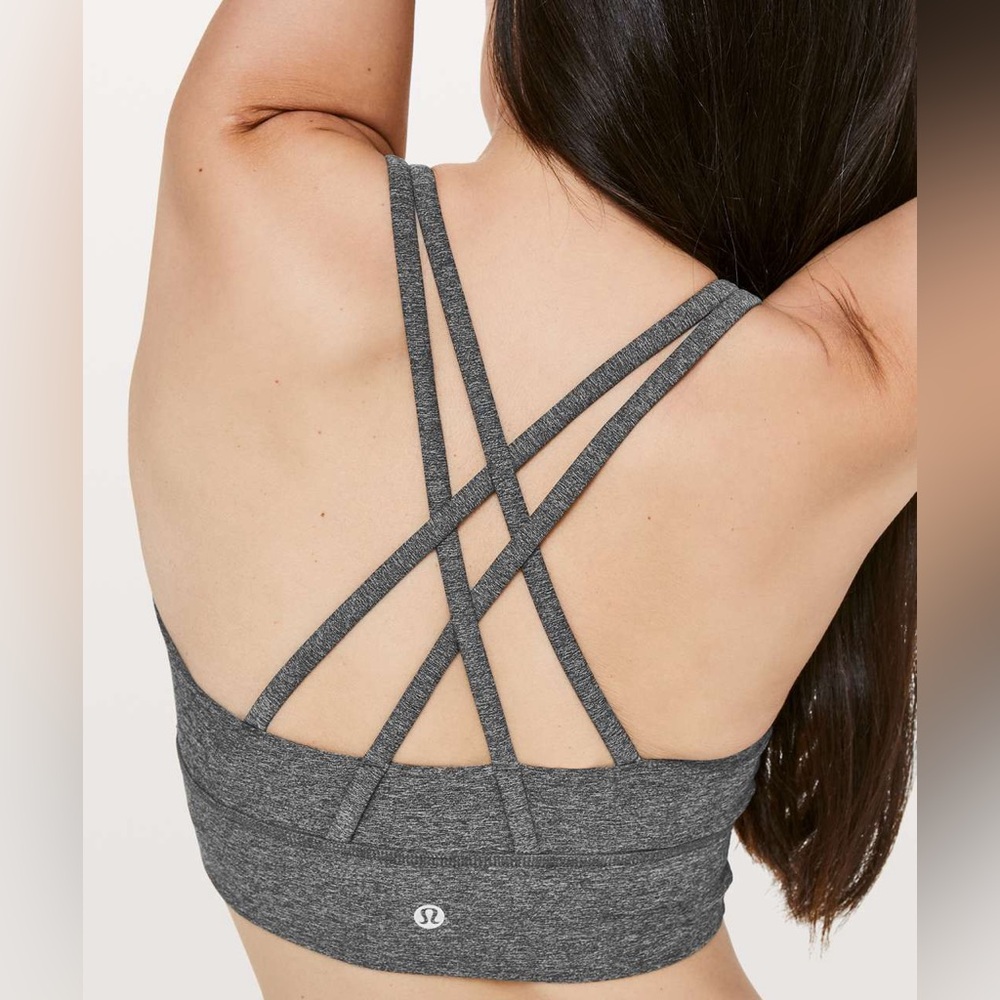 Lululemon Energy Bra *Long Line• Grey/ Heathered Black•FLAWLESS• size 8 - Picture 4 of 11